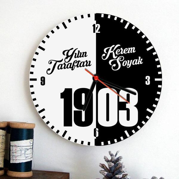 Kişiye Özel Yılın Taraftarı Duvar Saati Beşiktaş