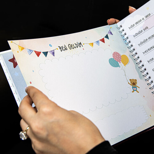 Anneler Günü Hediyesi Önlük, Body ve Anı Defteri - Mavi