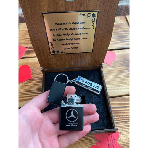 Araç Plakalı Çakmak Anahtarlık Seti