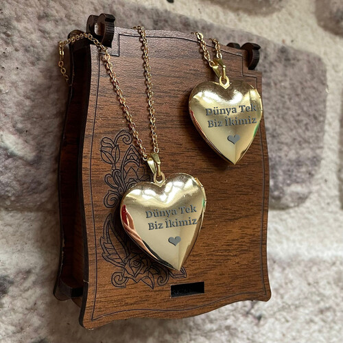 Arkadaşa Hediye 2li Kalp Kolye Seti