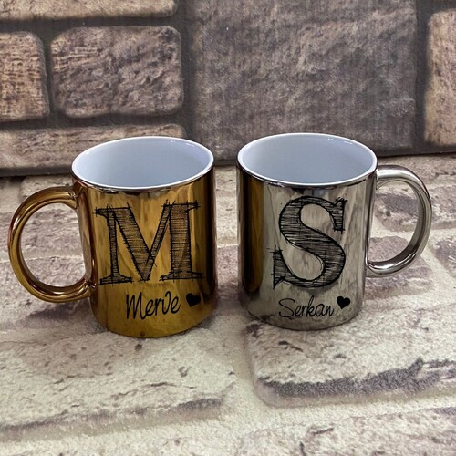 Çiftlere Hediye Gold ve Silver Kupa Seti