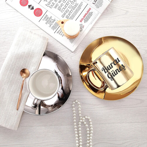 Çiftlere Özel Gold ve Silver Türk Kahvesi Fincanı