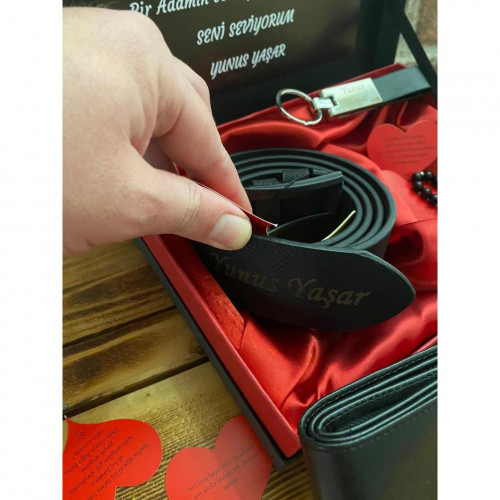 Erkek Sevgiliye Hediye Seti - Kemer - Cüzdan - Tespih - Anahtarlık