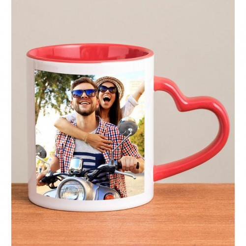 Fotoğraf Baskılı Kalp Kulplu Kupa Bardak