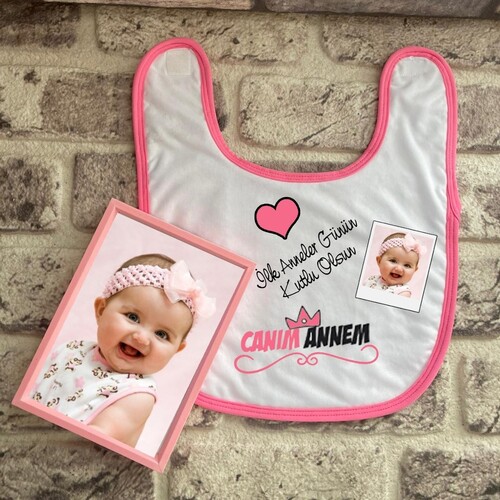 İlk Anneler Günü Hediyesi Bebek Önlüğü ve Çerçeve