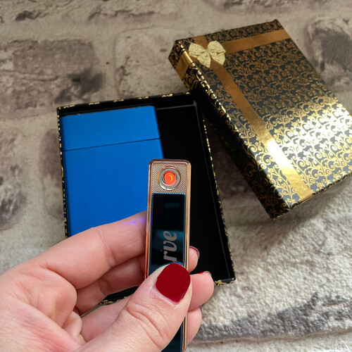 Kadınlara Özel Slim Sigara Kutusu ve Elektronik Çakmak 5 Renk