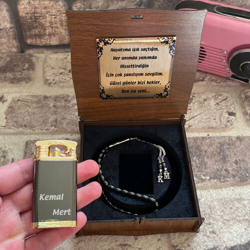 Silver Saatli Çakmak ve Tespih Seti