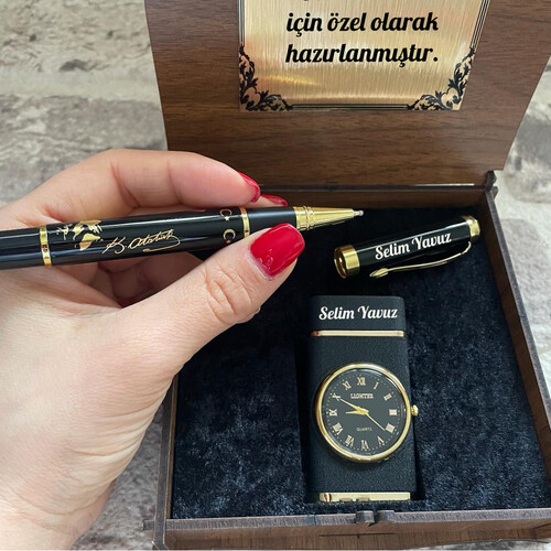 Kişiye Özel Atatürk Kalem ve Çakmak Seti