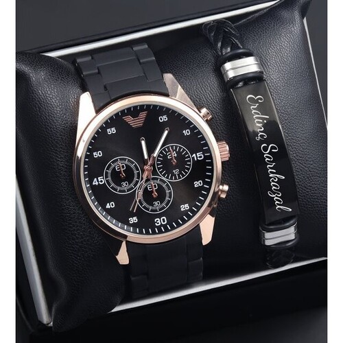 Kişiye Özel Bileklik ve Kol Saati Seti