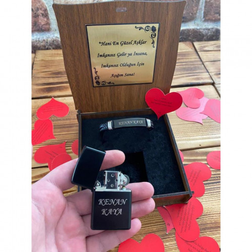 Kişiye Özel Çakmak ve Bileklik Seti