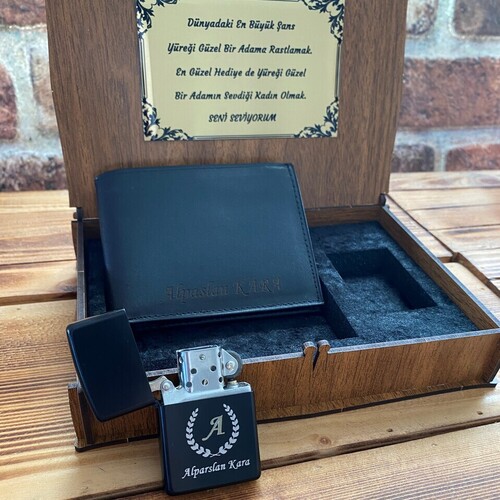 Kişiye Özel Çakmak ve Cüzdan Seti