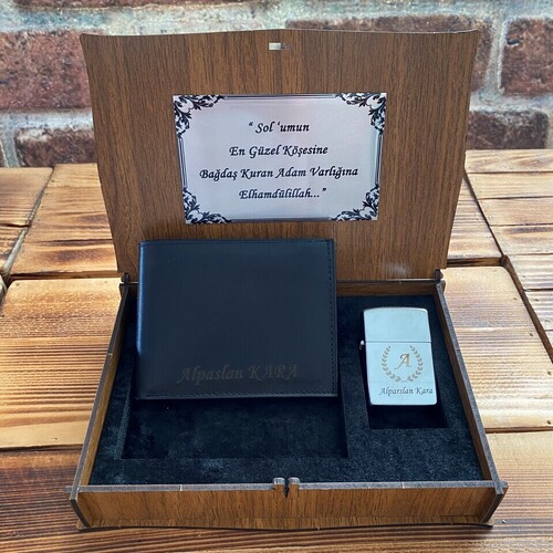 Kişiye Özel Çakmak ve Cüzdan Seti