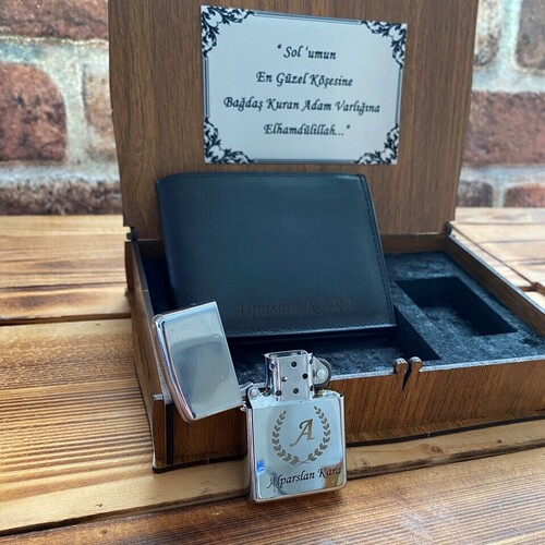 Kişiye Özel Çakmak ve Cüzdan Seti