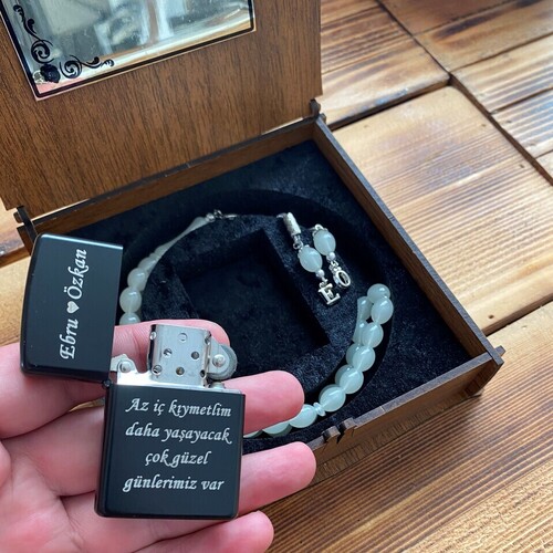 Kişiye Özel Çakmak ve Karanlıkta Parlayan Tespih Seti