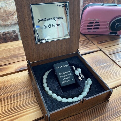 Kişiye Özel Çakmak ve Karanlıkta Parlayan Tespih Seti