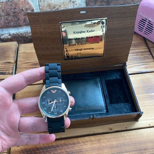 Kişiye Özel Cüzdan ve Kol Saati Seti