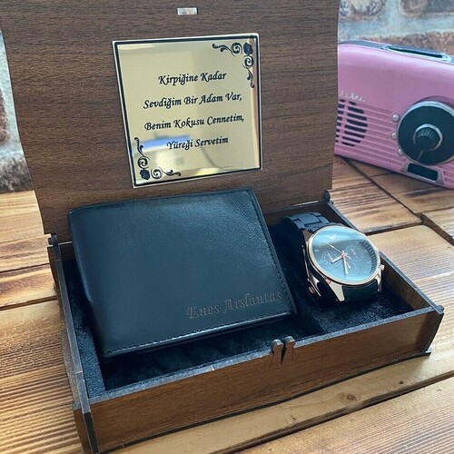 Kişiye Özel Cüzdan ve Kol Saati Seti