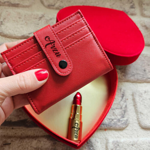 Kişiye Özel Cüzdan ve Ruj Çakmak Seti