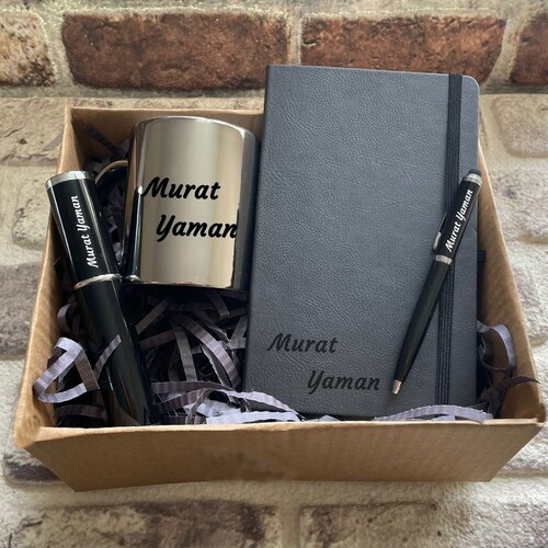 Kişiye Özel Defter Kalem Gümüş Kupa Seti