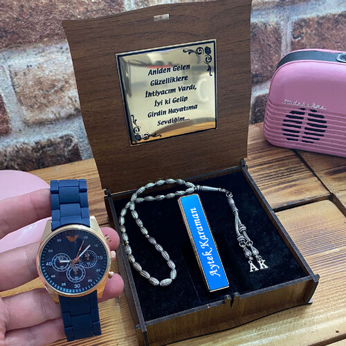 Kişiye Özel Elektronik Çakmak, Saat ve Tespih Seti