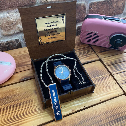 Kişiye Özel Elektronik Çakmak, Saat ve Tespih Seti