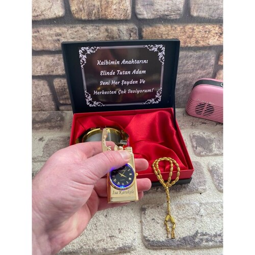 Kişiye Özel Gold Çakmak, Sihirli Küllük ve Tespih Seti