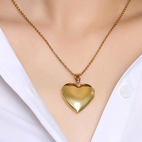 Kişiye Özel Kalp Kapaklı Fotoğraflı Kolye