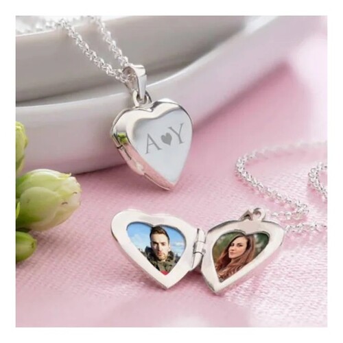 Kişiye Özel Kalp Kapaklı Fotoğraflı Kolye