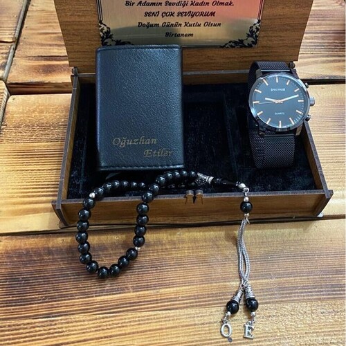 Kişiye Özel Kartvizitlik, Saat ve Tespih Seti