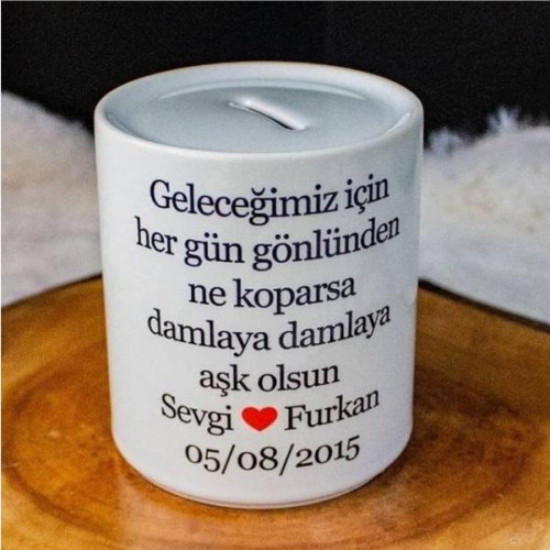 Kişiye Özel Mesajı Porselen Kumbara