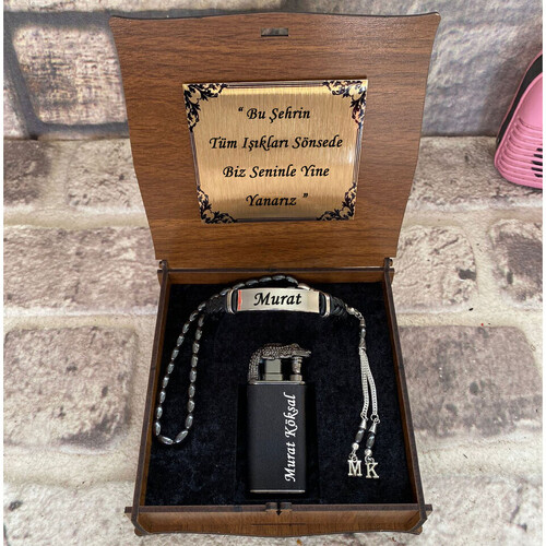 Kişiye Özel Timsah Çakmak, Tespih ve Bileklik Seti