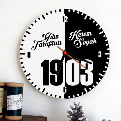 Kişiye Özel Yılın Taraftarı Duvar Saati Beşiktaş