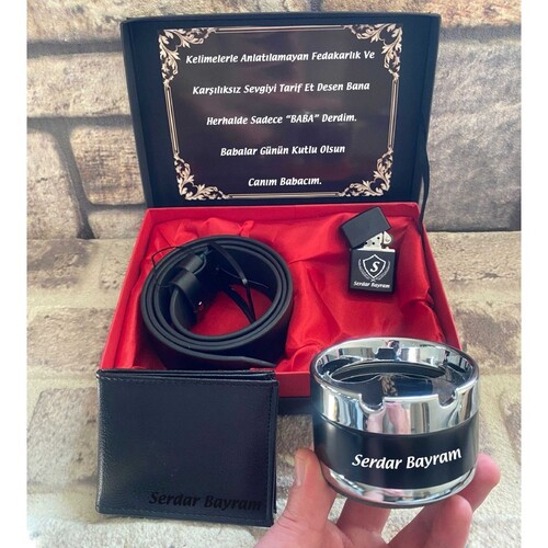 Metal Kül Tablası , Cüzdan , Kemer , Metal Çakmak