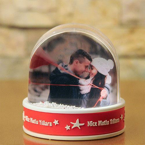 Nice Mutlu Yıllara Fotoğraflı Kar Küresi