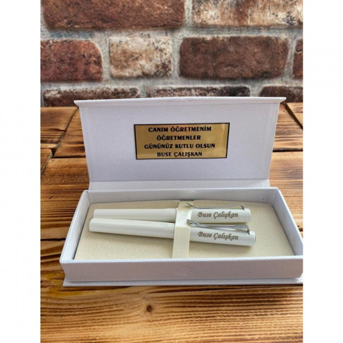 Öğretmene Özel 2li Beyaz Kalem Seti