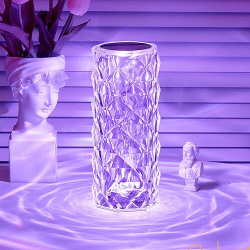 Rose Diamond Table Lamp - Kristal Görünümlü LED Masa Lambası