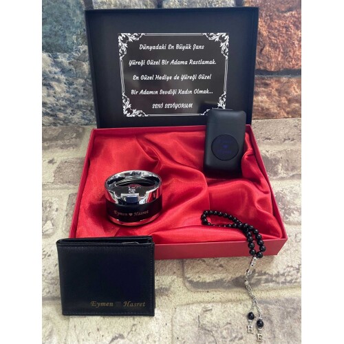 Şarjlı Işıklı Tabaka ve Usb Şarjlı Çakmak , Cüzdan , Metal Kül Tablası , Onixs Doğal Tespih