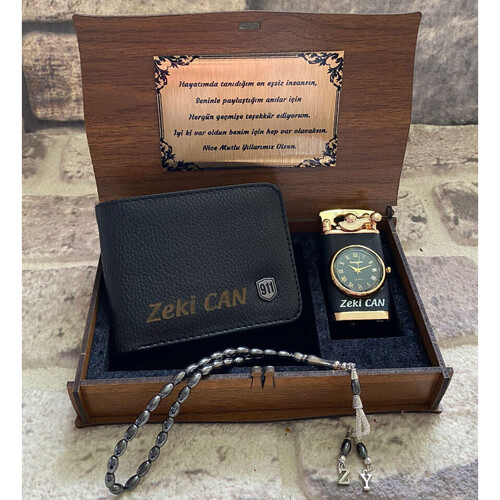 Sevgiliye Hediye Cüzdan, Çakmak ve Tespih Seti