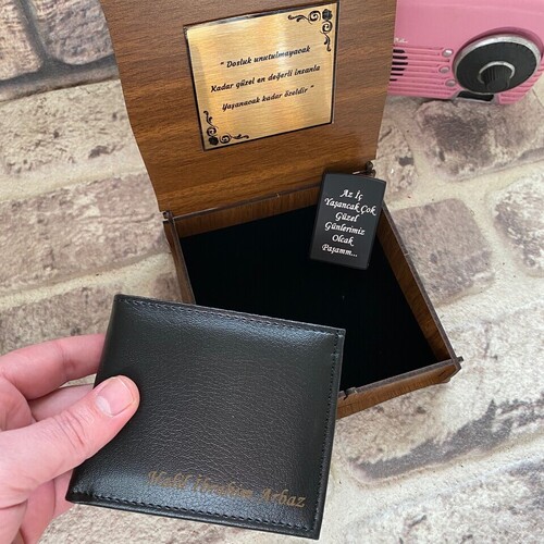 Sevgiliye Hediye Cüzdan ve Gizli Bölmeli Çakmak Seti