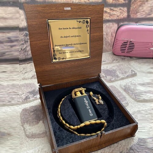 Timsah Çakmak Altın Suyu Kaplama Metal Tespih