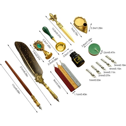 Tüylü Kaligrafi Kalem ve Mühür Seti