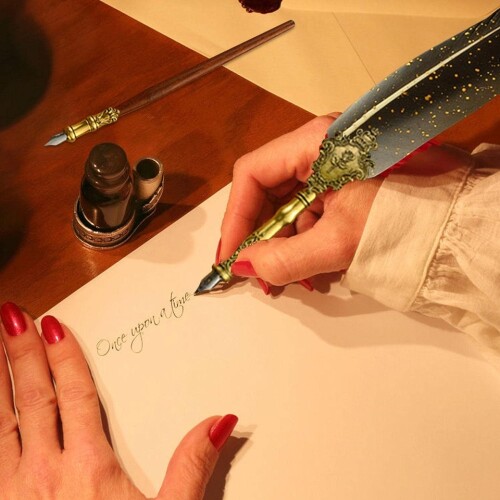 Tüylü Kaligrafi Kalem ve Mühür Seti