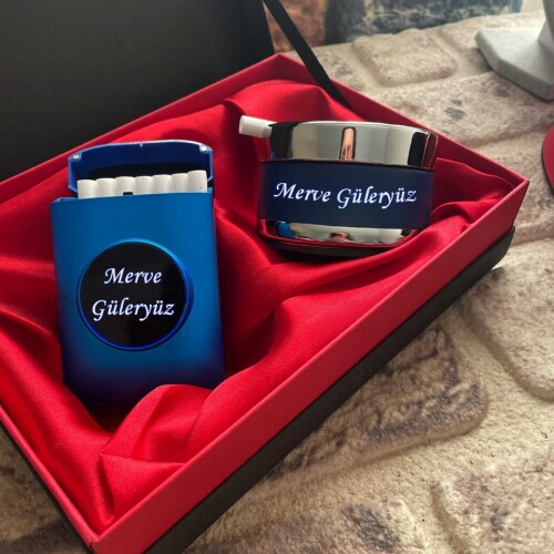 Usb Çakmaklı Işıklı Sigara Tabakası Mavi