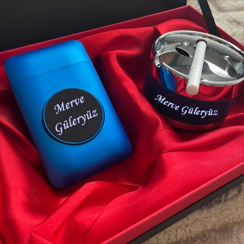 Usb Çakmaklı Işıklı Sigara Tabakası Mavi