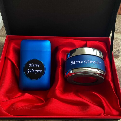 Usb Çakmaklı Işıklı Sigara Tabakası Mavi