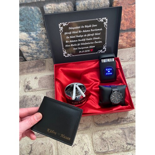 VİP Saatli Usb Çakmaklı Işıklı Tabaka Seti