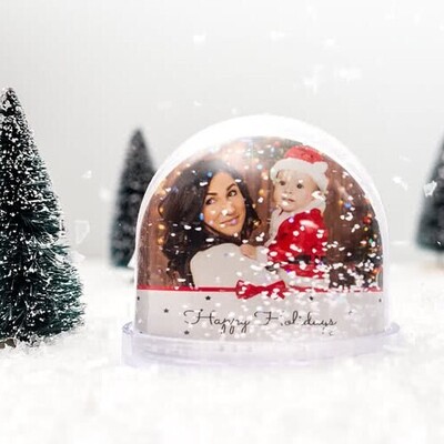 2 Fotoğraflı Kar Küresi