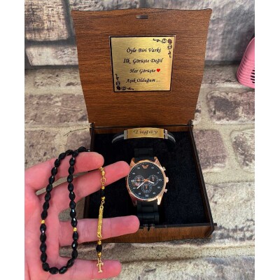 Ahşap Kutulu Lüks Saatli Set