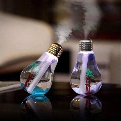 Ampul Şeklinde Led Işıklı Hava Nemlendirici Buhar Makinesi