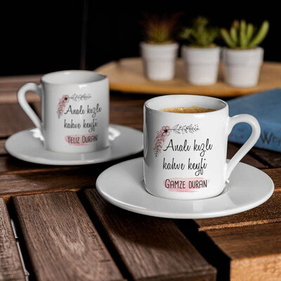 Analı Kızlı Kahve Keyfi Fincan Seti